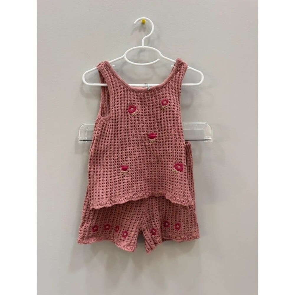 New With Tags Rabbit Skins Floral Knit Tank Shorts Set 4 Years